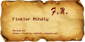Finkler Mihály névjegykártya