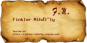 Finkler Mihály névjegykártya